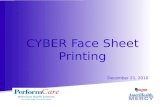 CYBER Face Sheet Printing