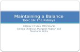 Maintaining a Balance Topic 16: The Kidneys