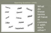 Opening Question (10/5)