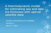 A thermodynamic model for estimating sea and lake ice thickness with optical satellite data