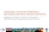UNIVERSAL COUNTER FORENSICS METHODS FOR FIRST ORDER STATISTICS