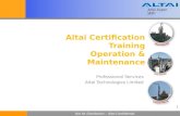 Altai  Certification Training Operation &  Maintenance
