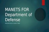 MANETS FOR Department of Defense