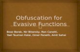 Obfuscation for  Evasive Functions