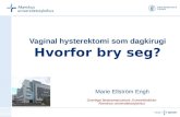 Vaginal  hysterektomi som dagkirugi Hvorfor bry seg?