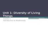 Unit 1: Diversity of Living Things