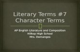 Literary Terms  #7 Character Terms