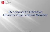 Becoming An Effective Advisory Organization Member