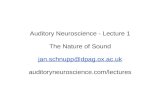 Auditory Neuroscience - Lecture 1 The Nature of Sound jan.schnupp@dpag.ox.ac.uk