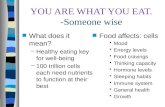 YOU ARE WHAT YOU EAT. -Someone wise