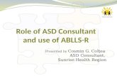 Role of ASD Consultant  and use of ABLLS-R