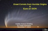 Great Comets from Humble Origins & Eyes on ISON