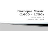 Baroque Music (1600 – 1750)