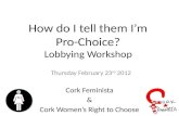 How do I tell them I’m  Pro-Choice?  Lobbying Workshop