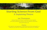Starting Science From God 3: Explaining  Theism