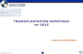 TRANSPLANTATION HEPATIQUE en 2012
