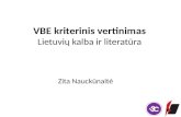 VBE kriterinis vertinimas Lietuvių kalba ir literatūra