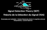Signal Detection Theory (SDT)  Théorie  de la Détection du Signal  (TDS)