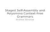 Staged Self-Assembly and Polyomino  Context-Free Grammars