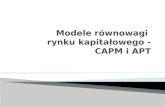 Modele równowagi  rynku kapitałowego -  CAPM i APT