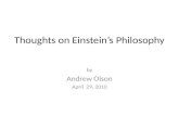Thoughts  on Einstein’s Philosophy