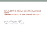 Implementing Common Core Standards  using  Common Sense Argumentative Writing