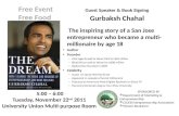 Guest Speaker & Book Signing Gurbaksh Chahal
