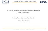 A Role Based Administration Model  For Attribute Xin Jin , Ram Krishnan, Ravi  Sandhu