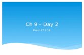Ch  9 – Day 2