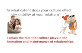 To what extent does your culture effect the stability of your relationship?