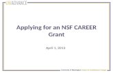 Applying for an NSF CAREER Grant