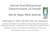 Social And Behavioral Determinants of Health