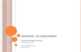 Analysis  as Argument