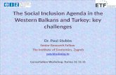 The Social Inclusion Agenda in  the Western  Balkans and Turkey: key challenges