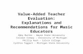 Value-Added Teacher Evaluation: Explanations and Recommendations for Music Educators
