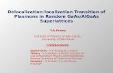 Delocalization-localization Transition of Plasmons  in  Random GaAs / AlGaAs Superlattices