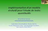 Implémentation d’un  modèle  évolutif pour  l’étude  de traits quantitatifs