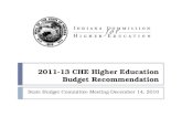 2011-13 CHE Higher Education Budget Recommendation