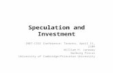 Speculation and Investment