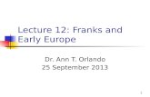 Lecture  12: Franks and Early Europe