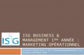 ISG Business & Management 1 ère  année : Marketing Opérationnel