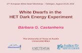 White Dwarfs in the  HET Dark Energy Experiment