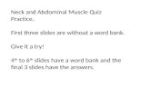 Neck and Abdominal Muscle Quiz  Practice. First three slides are without a word bank.