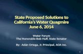 State Proposed Solutions to California’s Water Quagmire June 6, 2014