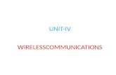 UNIT-IV WIRELESSCOMMUNICATIONS