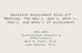 WesternU Assessment Kick-off Meeting: The why’s, who’s, what’s, how’s, and when’s of assessment