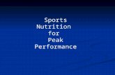 Sports Nutrition  for  Peak Performance