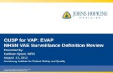 CUSP for VAP: EVAP NHSN VAE Surveillance Definition Review