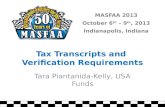 Tax Transcripts and  Verification Requirements