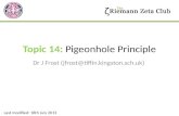 Topic  14:  Pigeonhole Principle